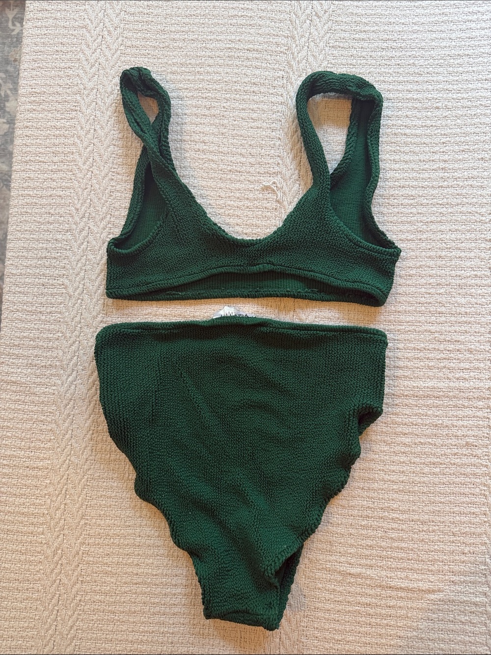 You Swim Textured Dark Green Two-Piece Bikini Set - Picture 3 of 4